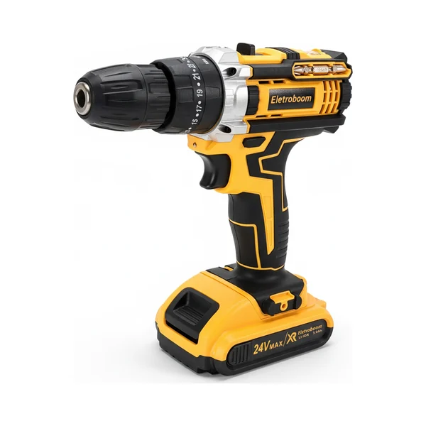 Parafusadeira Furadeira 24v 2 Baterias Recarregável 60hz Amarelo 50/60 Hz