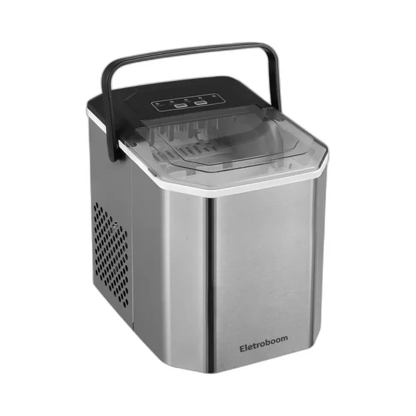 MÁQUINA DE GELO 12KG TURBO ICE PREMIUM PORTÁTIL 100W - INOX 220V