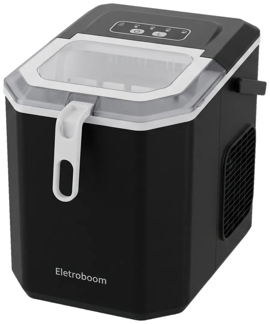 MÁQUINA DE GELO 12KG TURBO ICE PREMIUM PORTÁTIL 100W - PRETA