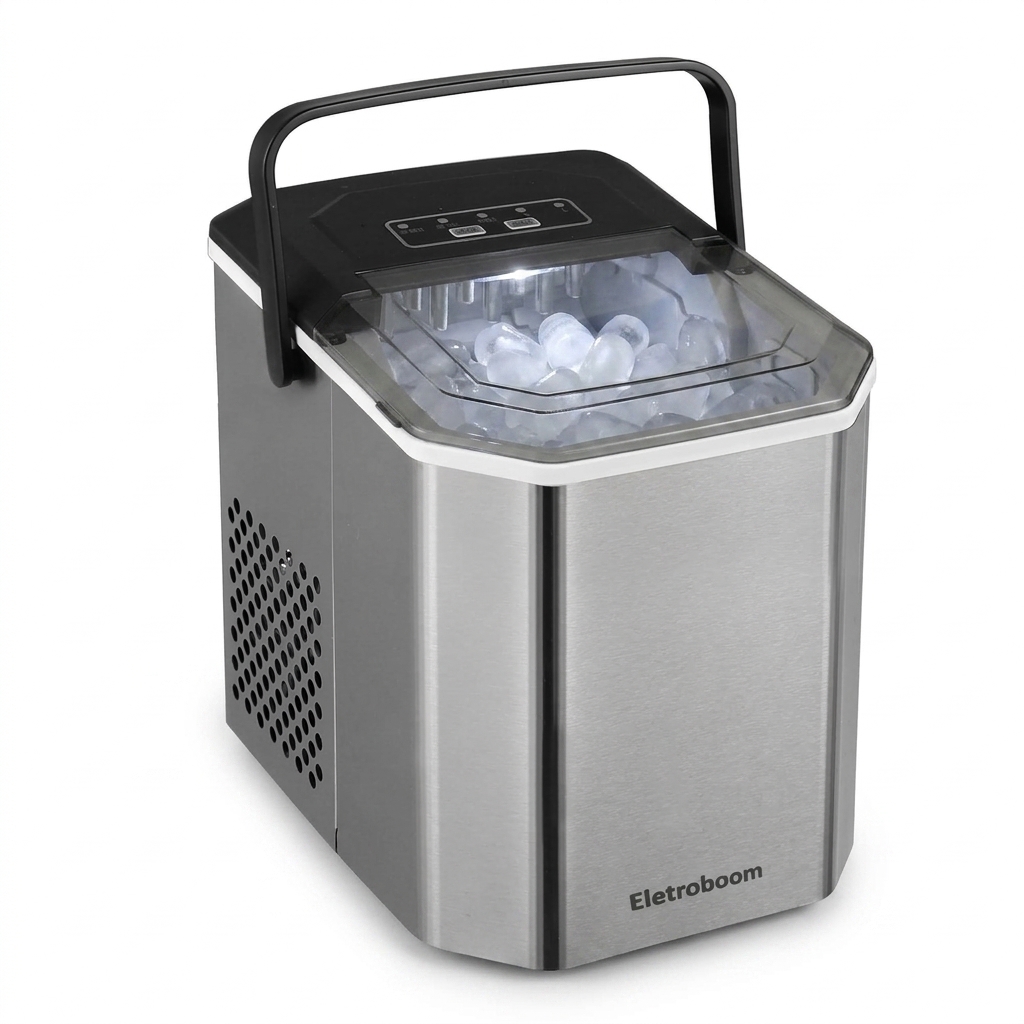 MÁQUINA DE GELO 12KG TURBO ICE PREMIUM PORTÁTIL 100W – BRANCA 220V