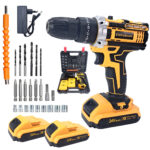 Parafusadeira Furadeira 24v 2 Baterias Recarregável 60hz Amarelo 50/60 Hz - Imagem 2