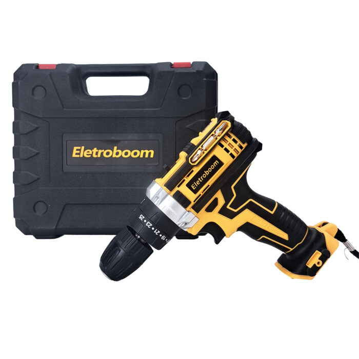 Parafusadeira Furadeira 24v 2 Baterias Recarregável 60hz Amarelo 50/60 Hz - Imagem 7