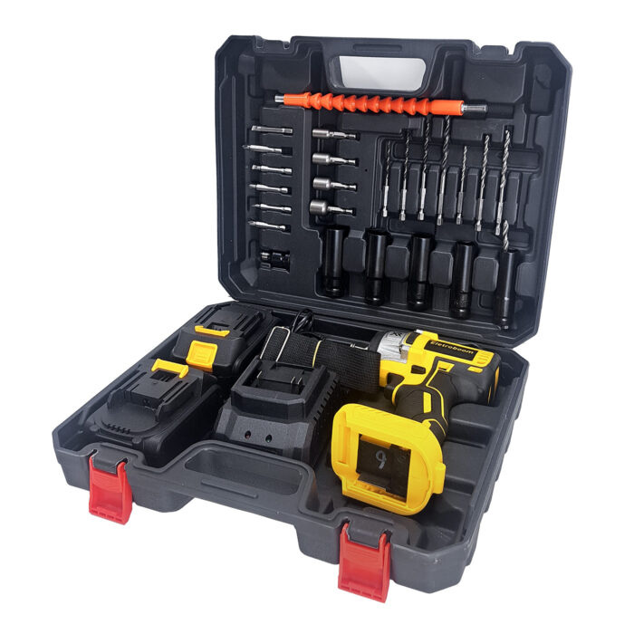 Kit Chave Impacto Parafusadeira 48v Portátil Recarregável Amarelo 50/60 - Imagem 5