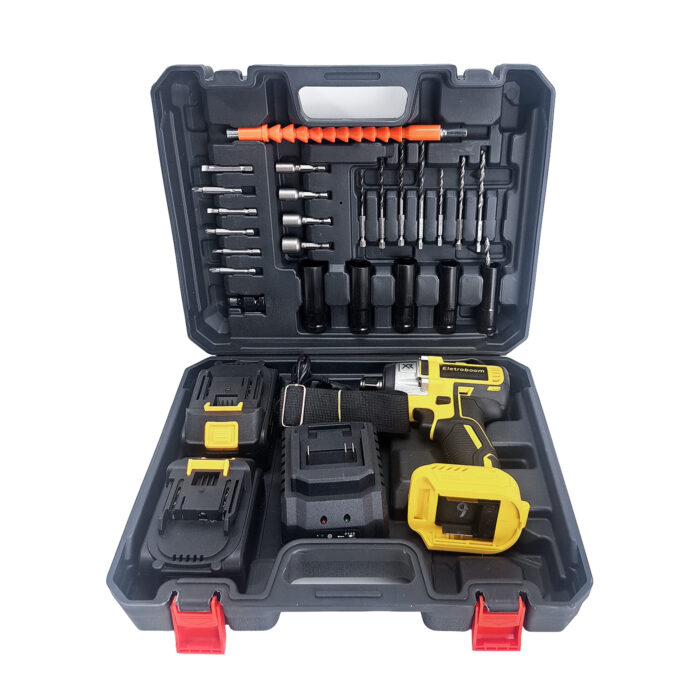 Kit Chave Impacto Parafusadeira 48v Portátil Recarregável Amarelo 50/60 - Imagem 2
