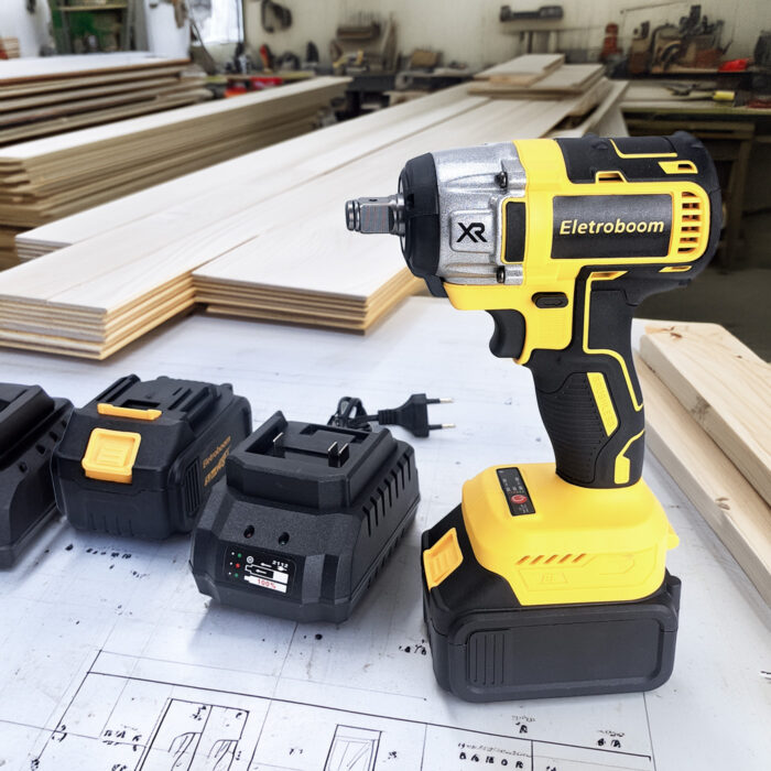 Kit Chave Impacto Parafusadeira 48v Portátil Recarregável Amarelo 50/60 - Imagem 4