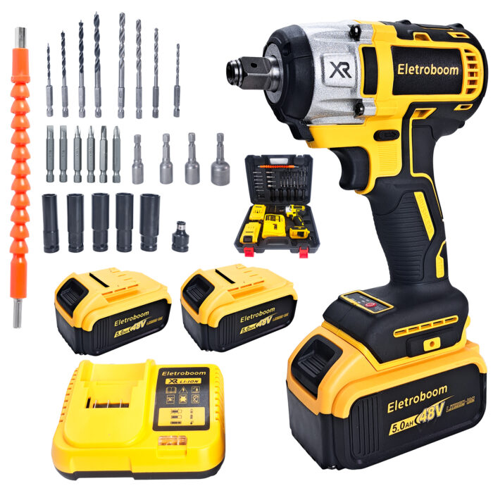 Parafusadeira Furadeira Impacto Profissional 2 Baterias 48v Laranja-claro 50/60 - Imagem 1
