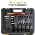 Parafusadeira Furadeira Impacto Profissional 2 Baterias 48v Laranja-claro 50/60 - Imagem 3
