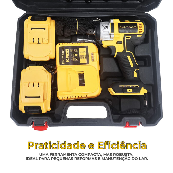 Parafusadeira Furadeira Impacto Profissional 2 Baterias 48v Laranja-claro 50/60 - Imagem 5