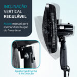 VENTILADOR TURBO COLUNA 45CM 90W 6 PÁS ELETROBOOM - 127V - Imagem 3