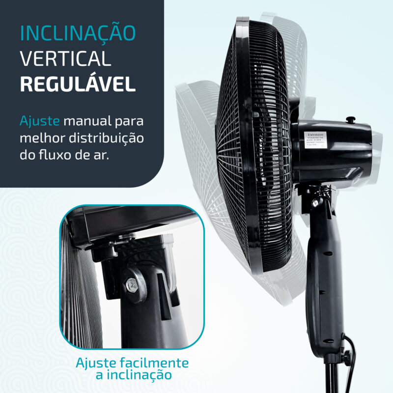Inclinação vertical regulável do ventilador Eletroboom