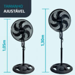 VENTILADOR TURBO COLUNA 45CM 90W 6 PÁS ELETROBOOM - 127V - Imagem 4