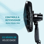 VENTILADOR TURBO COLUNA 45CM 90W 6 PÁS ELETROBOOM - 127V - Imagem 5