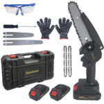 MINI MOTOSSERRA ELÉTRICA 8 E 6 POLEGADAS 2 BATERIAS 24V 1300 MAH - Imagem 3
